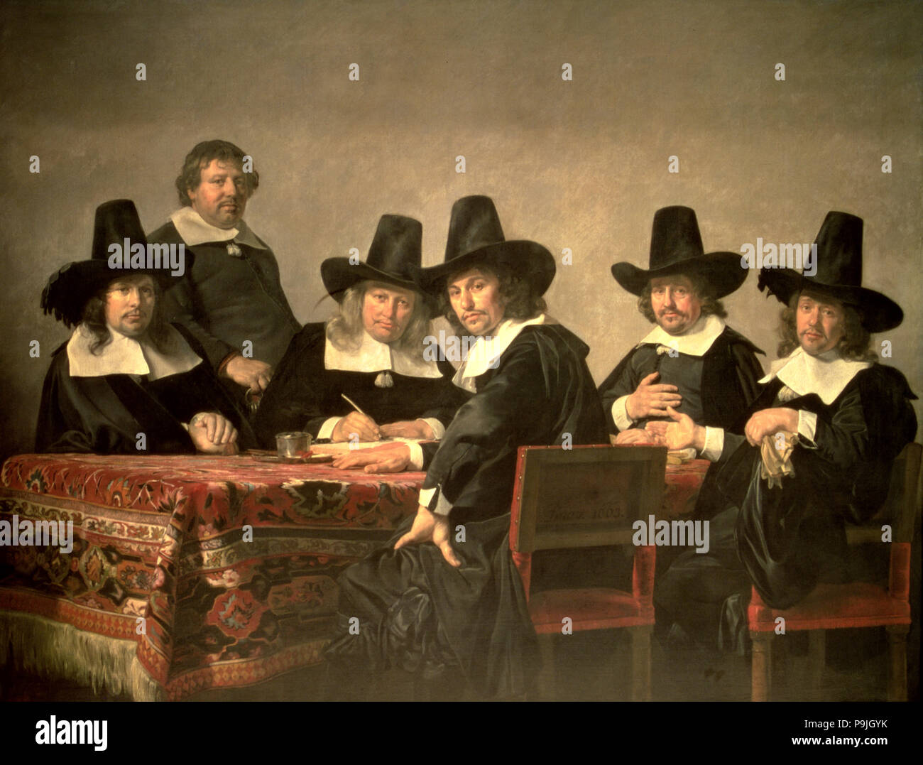 The regents of the orphanage of Haarlem, 1663. Stock Photo