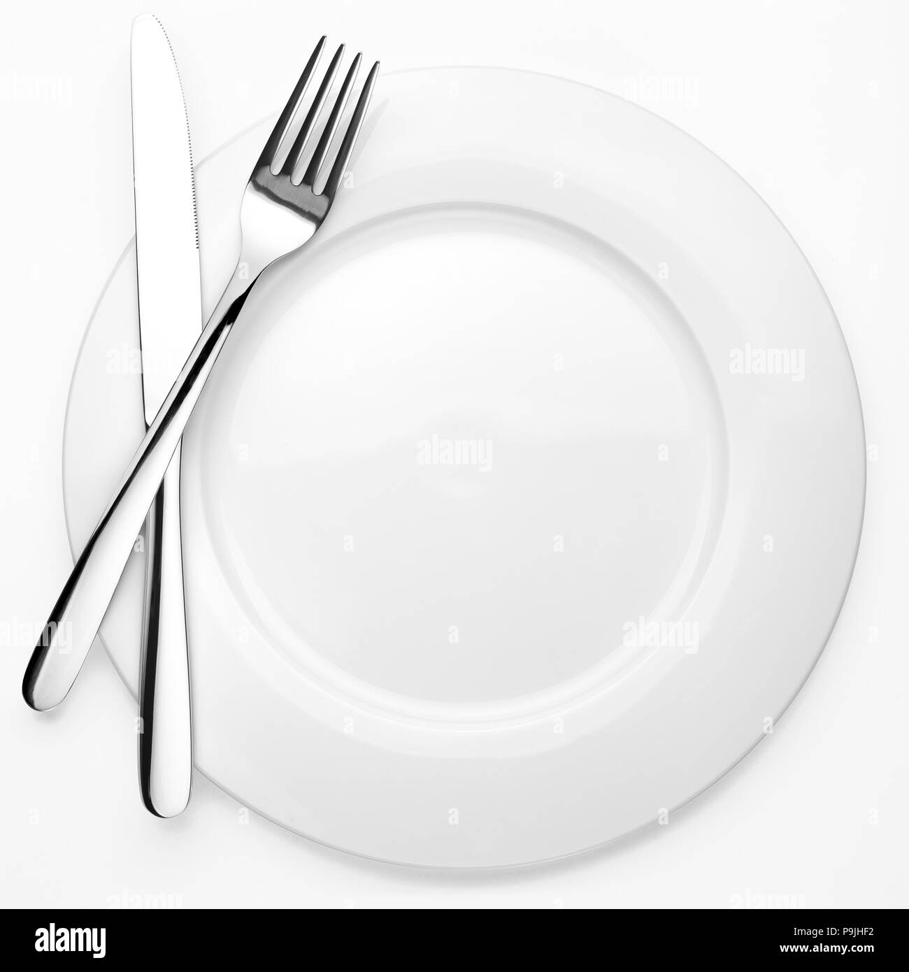 dining etiquette. Signs for the waiter, location of cutlery in different situations Stock Photo