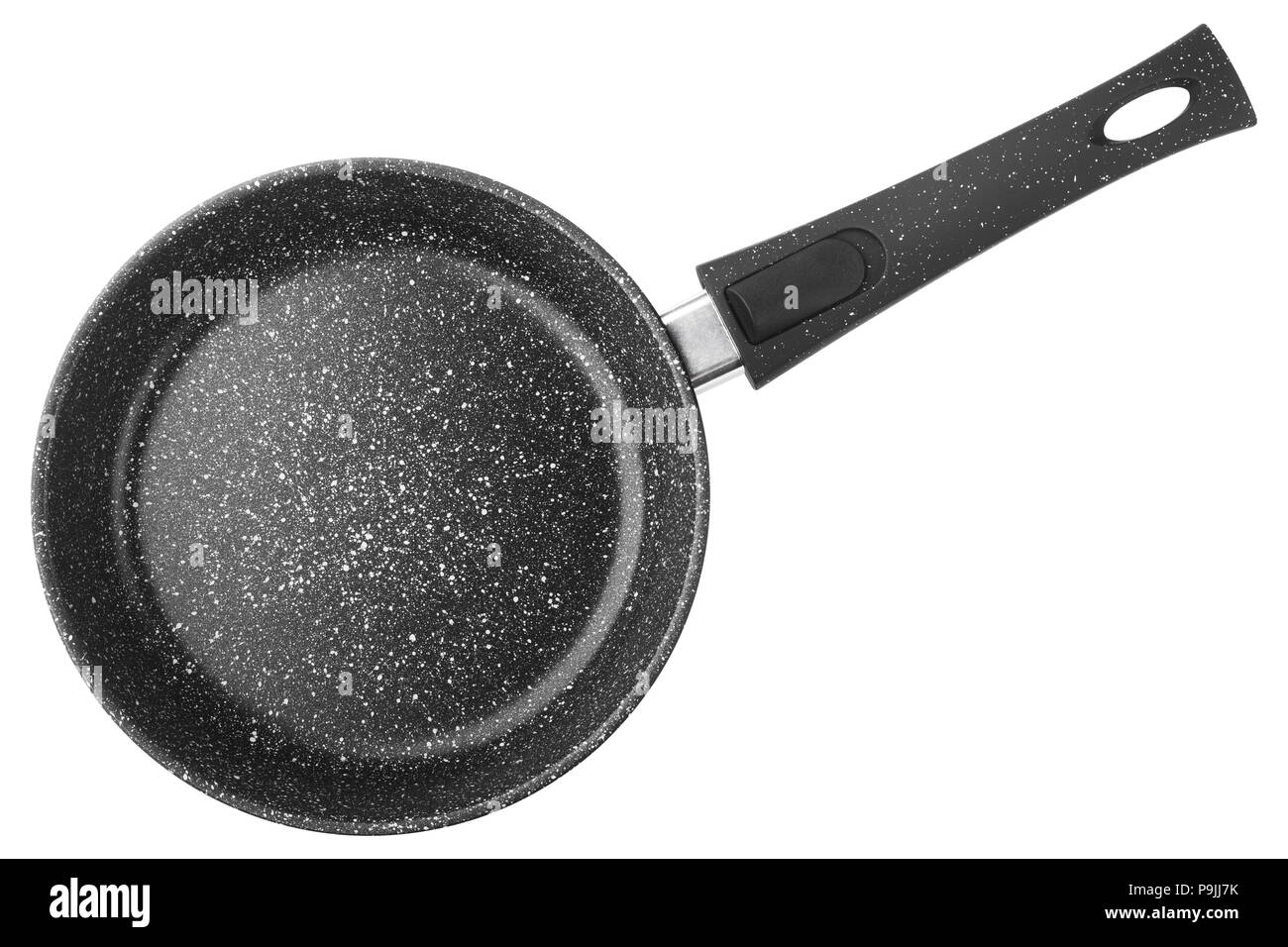 black fry pan, clipping path, isolated on white background Stock Photo