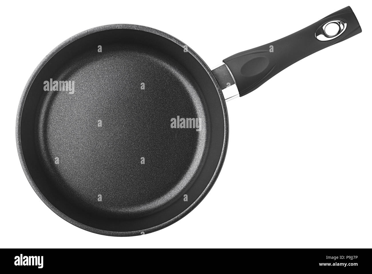 black fry pan, clipping path, isolated on white background Stock Photo