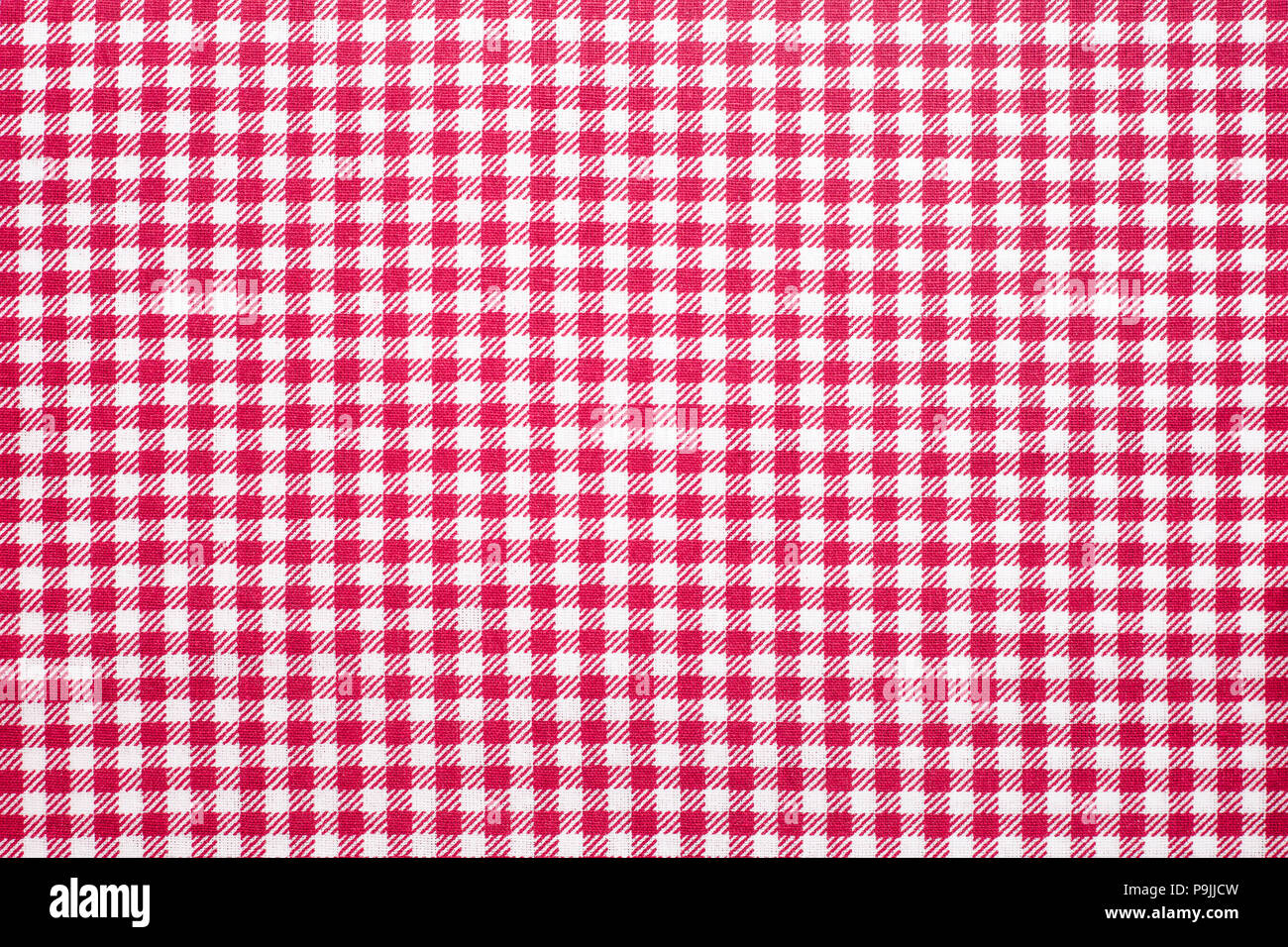 Tablecloth checkered red and white texture background, Napkin in Stock Photo