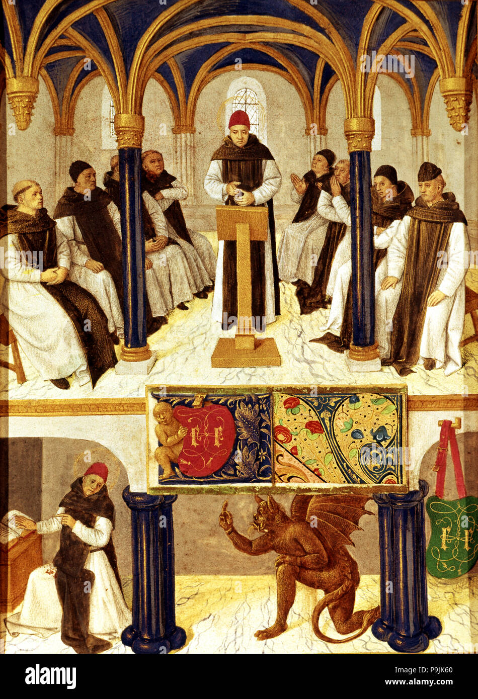 St. Tomas Aquino (1225-1274) ,Italian philosopher and theologianr, 'Thomas Aquinas taught in a Do… Stock Photo