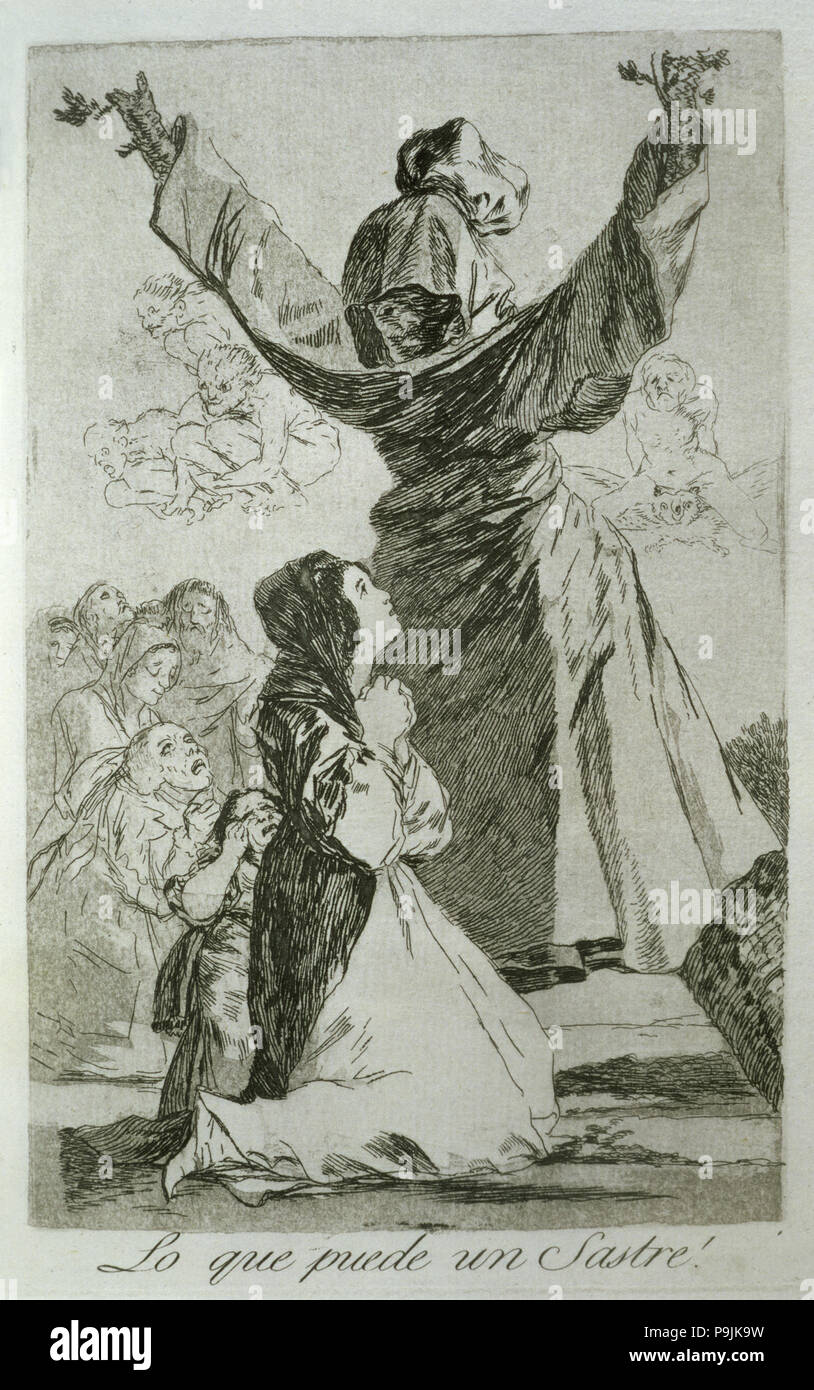 Los Caprichos, series of etchings by Francisco de Goya (1746-1828), plate 52: '¡Lo que puede un s… Stock Photo