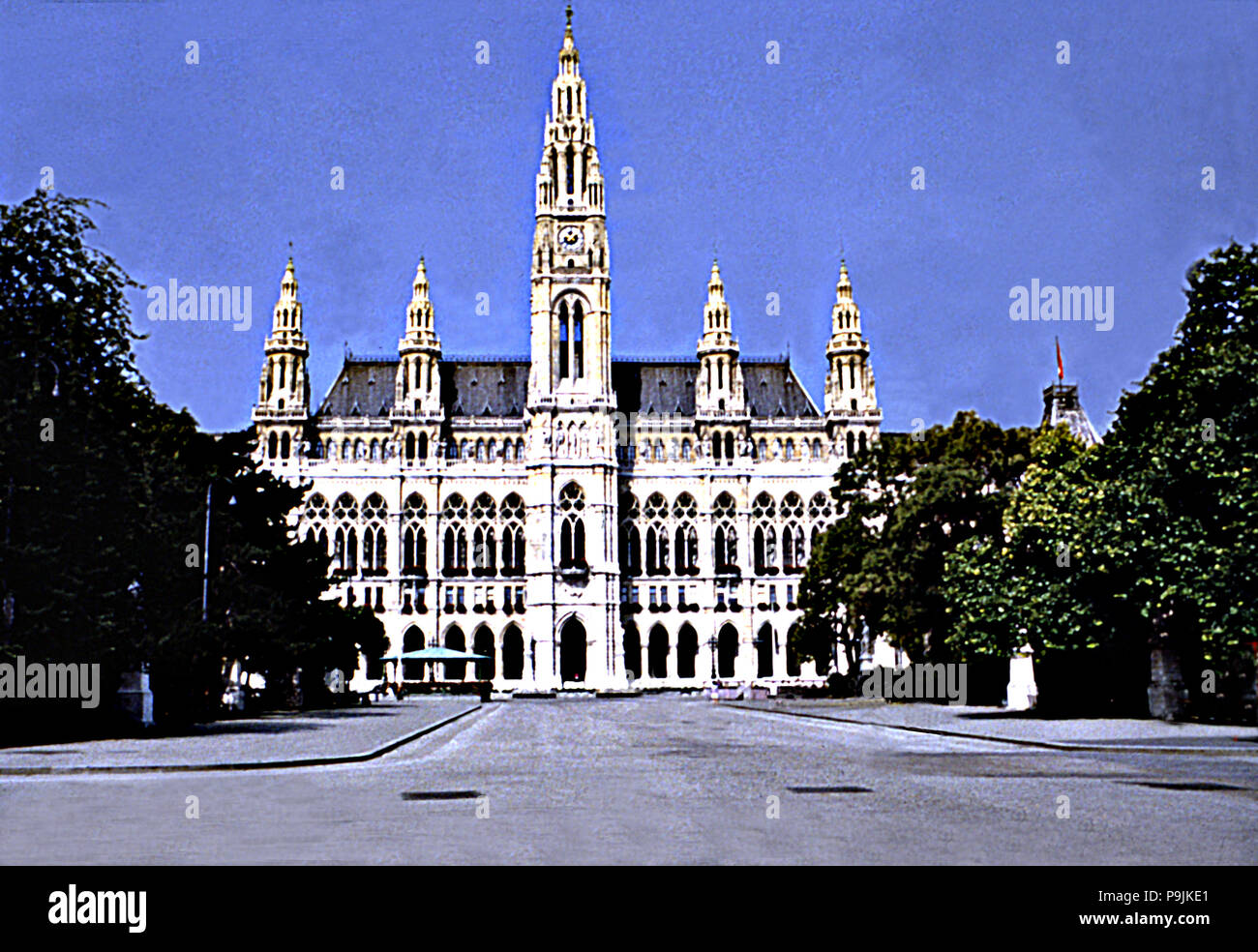 City Hall of Vienna, built between 1872 and 1883 by Friedrich von Schmidt. Stock Photo