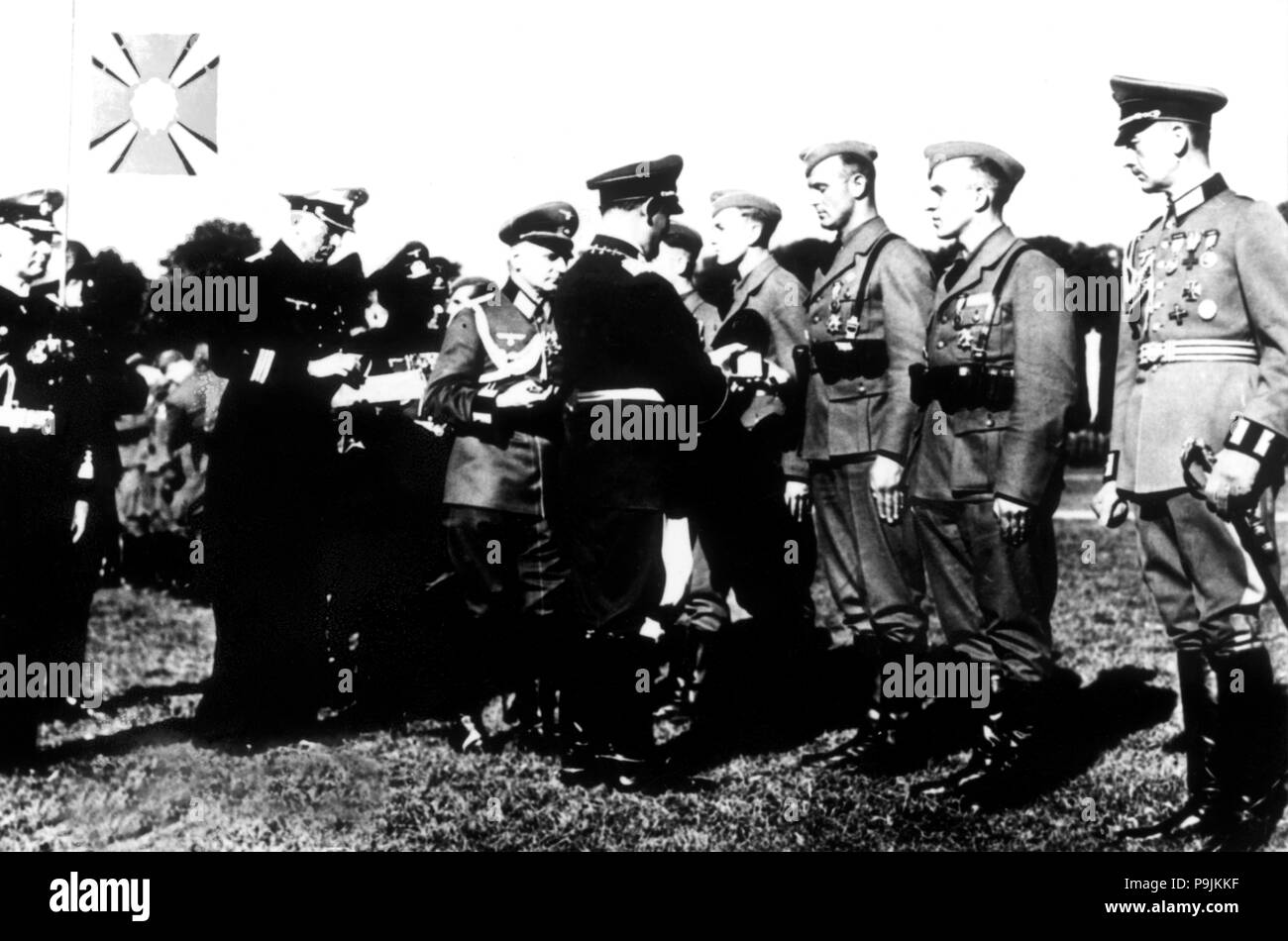 Hermann Goring awarding the Condor Legion officers who participated in the Spanish Civil War (1939). Stock Photo
