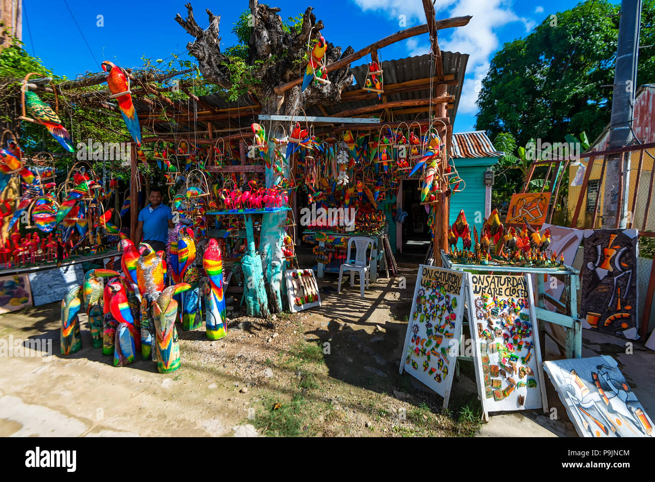 Traditional souvenir shop in Dominican Republic Stock Photo Alamy