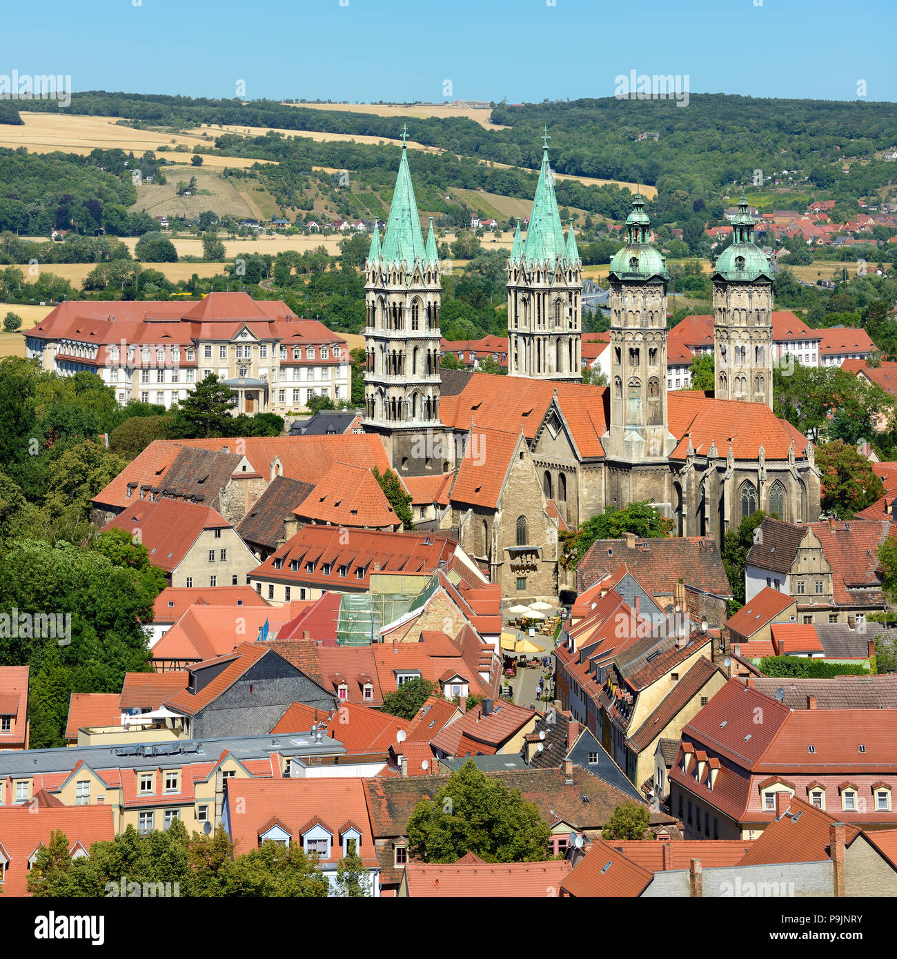 Naumburg Cathedral St. Peter and Paul above the roofs of the Old Town, Naumburg, Saxony-Anhalt, Germany Stock Photo