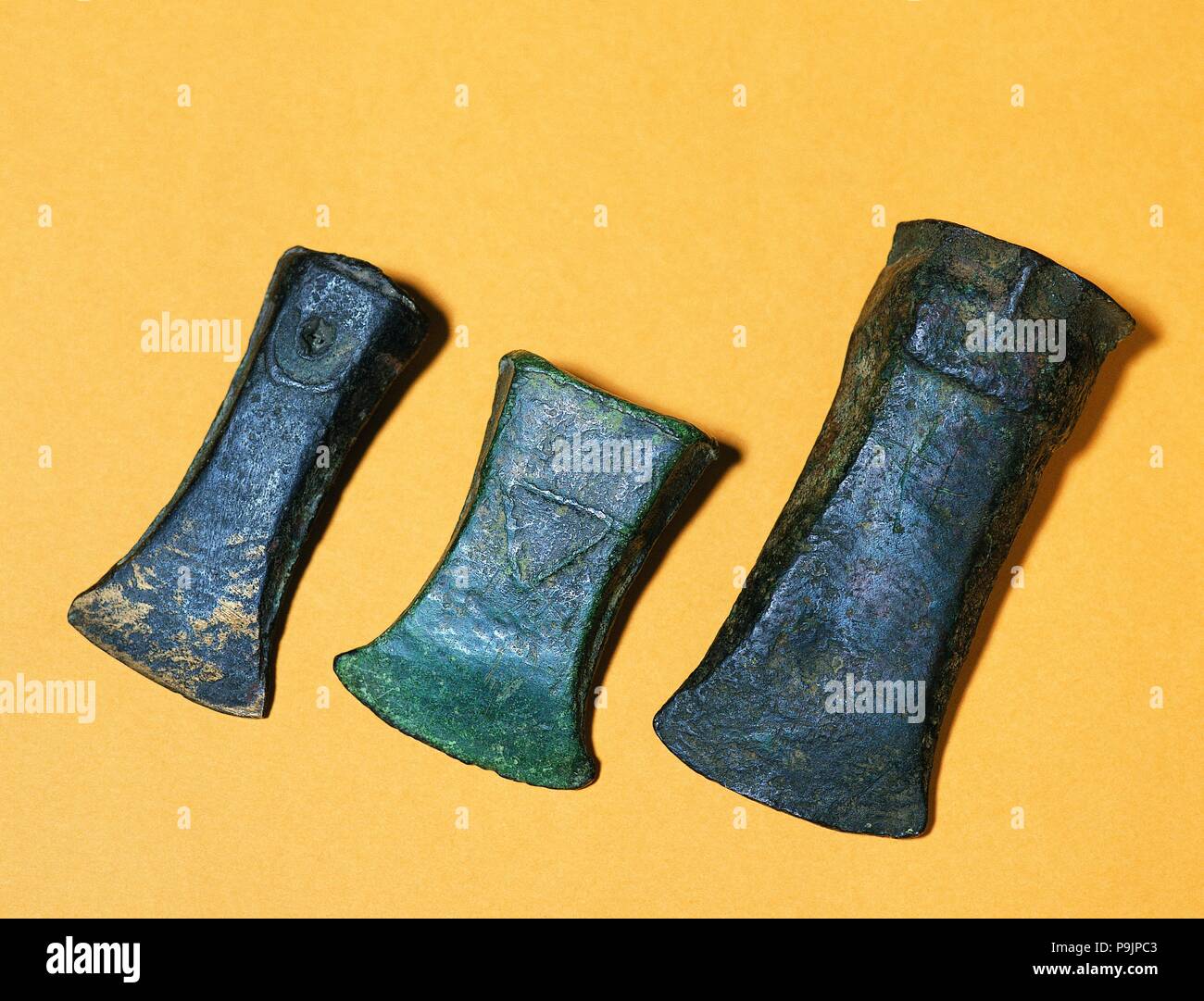 Tubular axes, from the sites 'The Brull' and 'La Plana de Vic'. Stock Photo