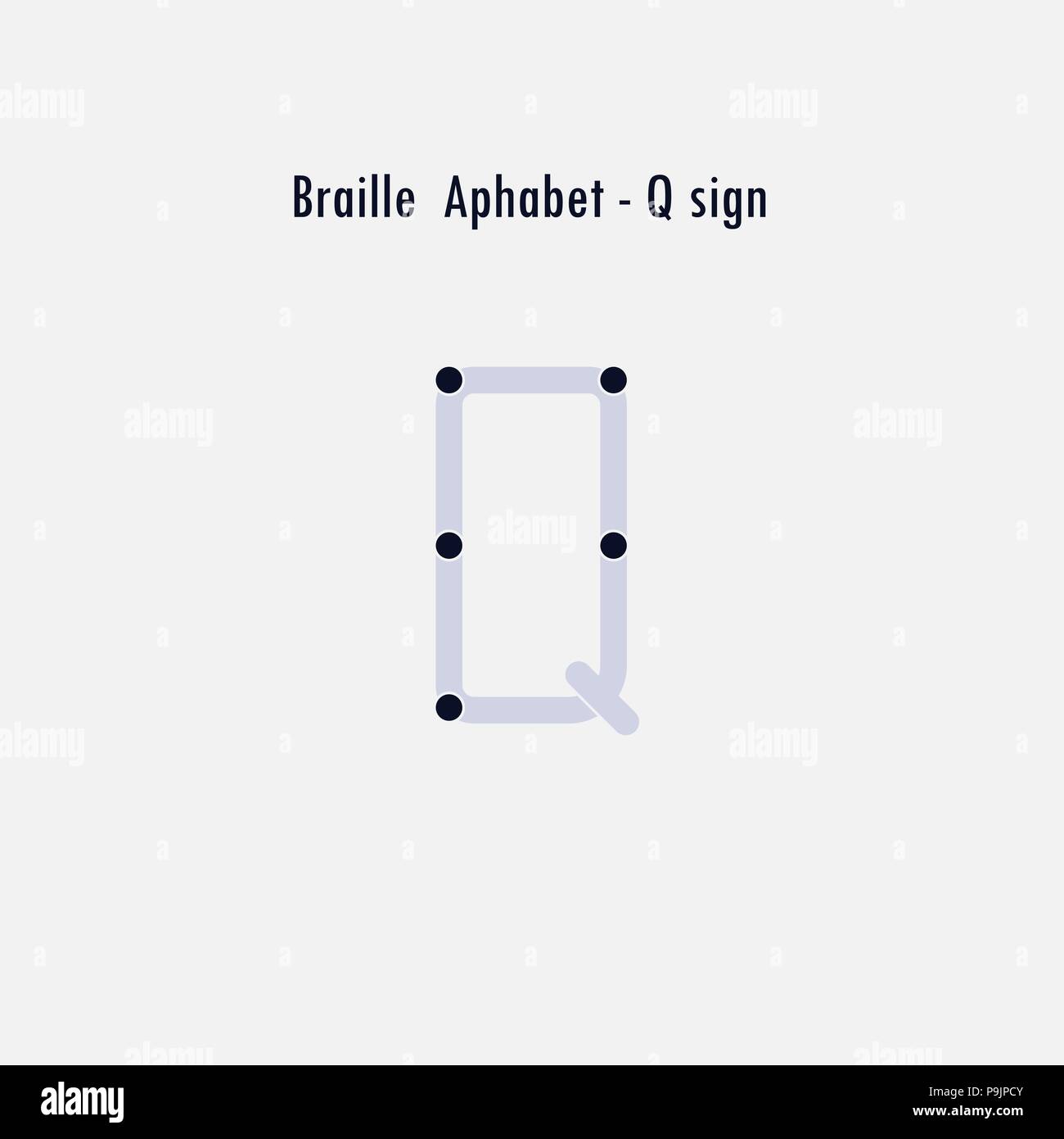 Creative english version of Braille alphabet design element.Braille alphabet letters.Classic emblem.Elegant dynamic alphabet letters.Flat web design i Stock Vector