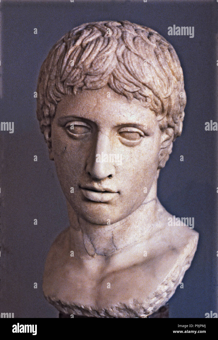 Bust, a copy of an original by Polykleitos. Stock Photo