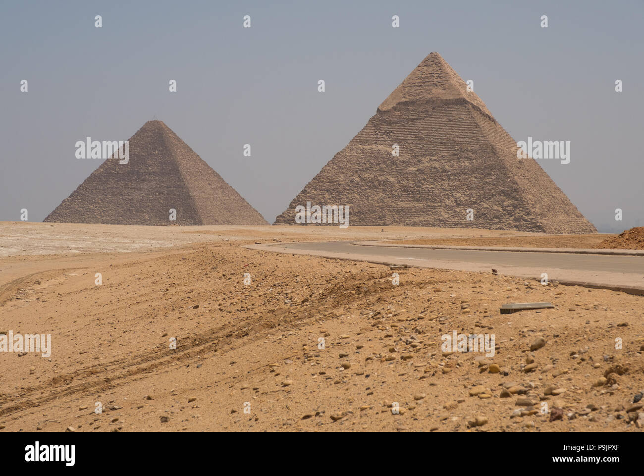 Pyramids of Giza, Egypt Stock Photo