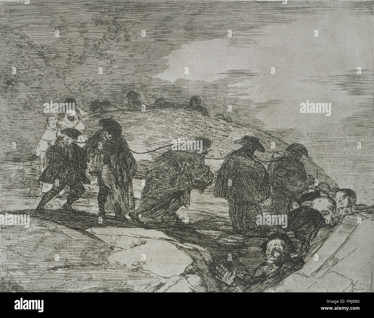 The Disasters of War, a series of etchings by Francisco de Goya (1746-1828), plate 70: 'No saben el camino' (They do not know the way), first edition,