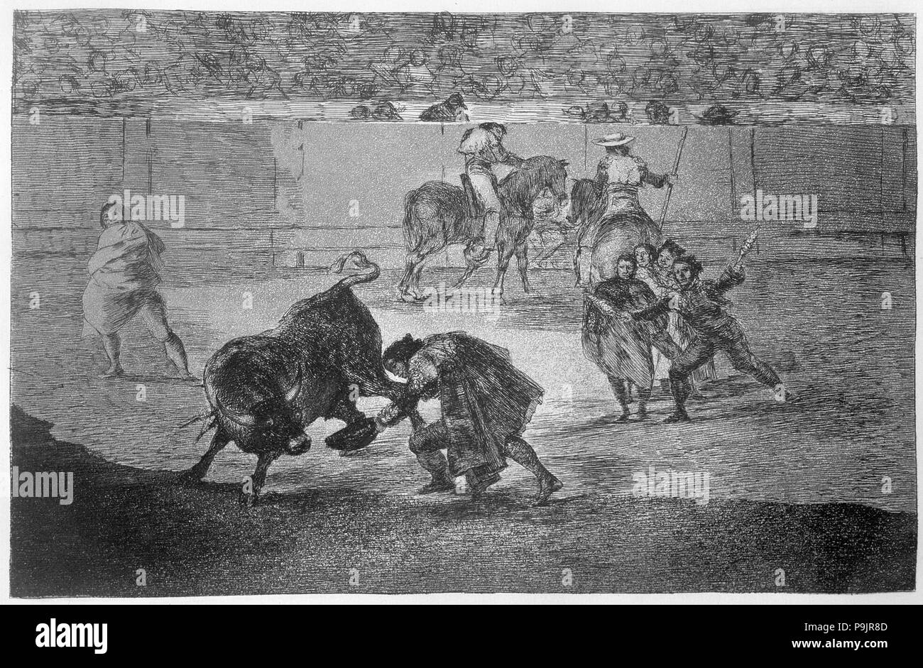 Bullfighting, series of etchings by Francisco de Goya (1746-1828), plate 29, 'Pepe Illo haciendo … Stock Photo