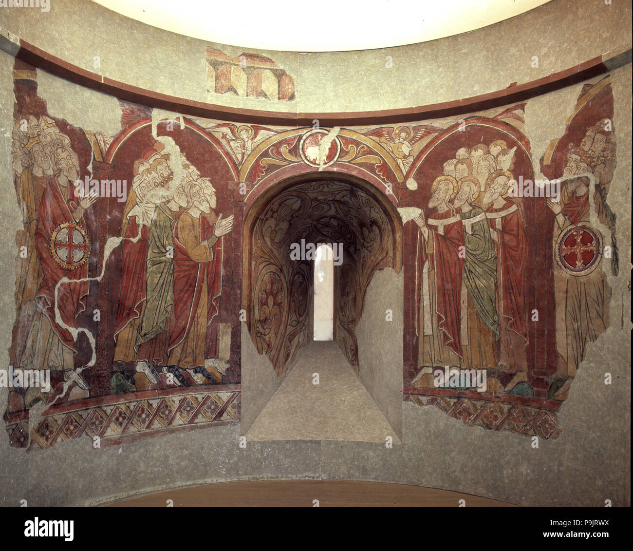 Wall Paintings from the Oriz Palace with Bible scenes. Stock Photo