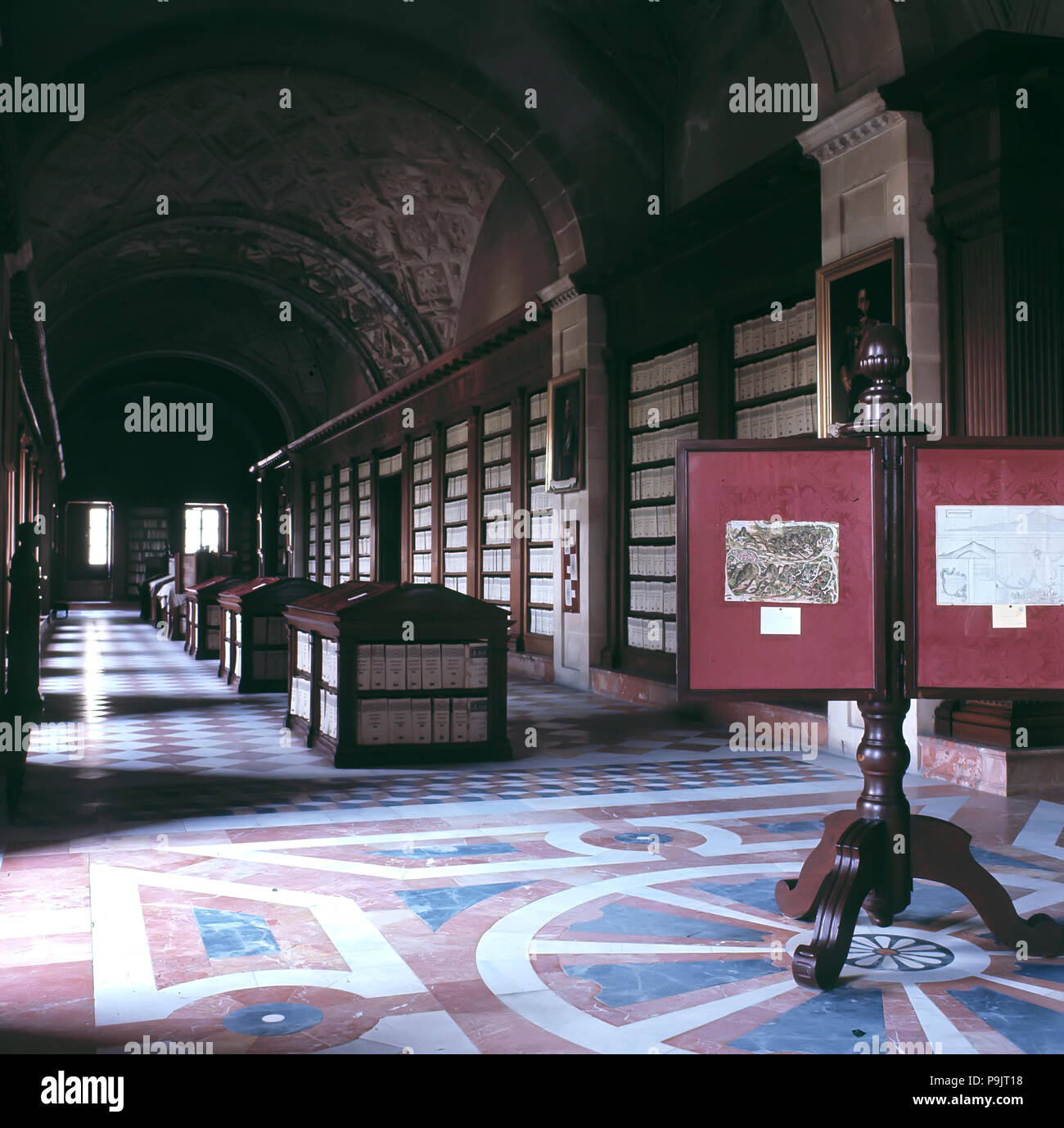 Interior of the Archivo General de Indias (General Archive of the ...