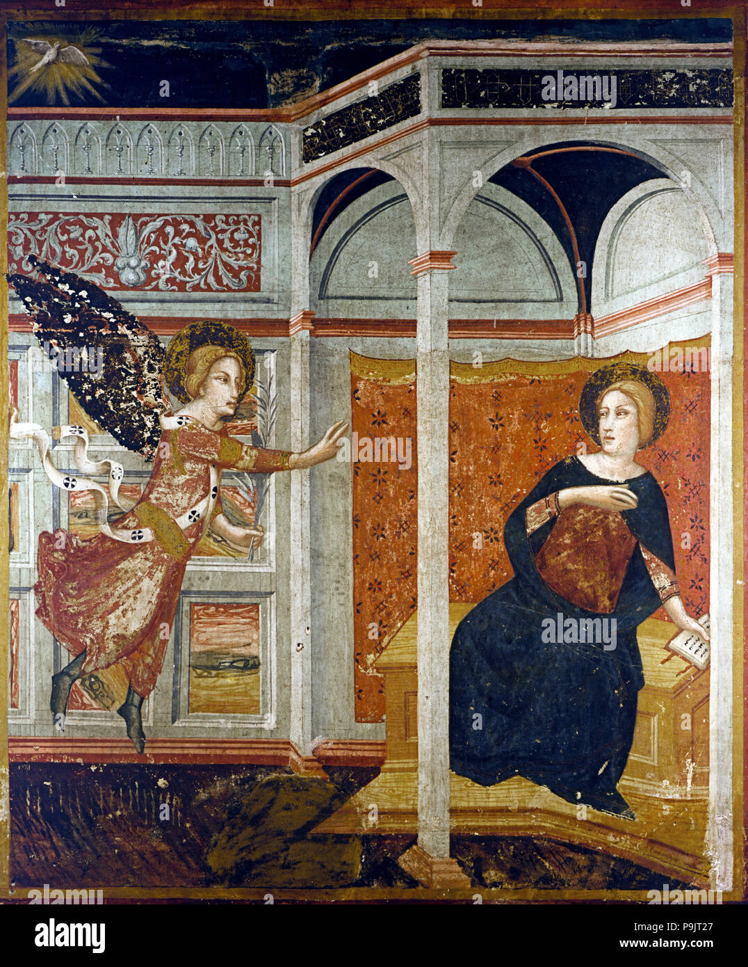 Annunciation to Mary detail of the Paintings in the Chapel of St