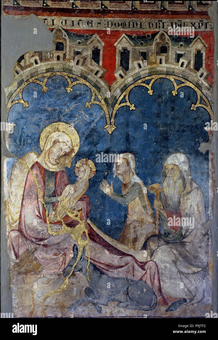 'The Nativity', representing the Virgin and Child and the figures of Mary Salome and Joseph (thi… Stock Photo