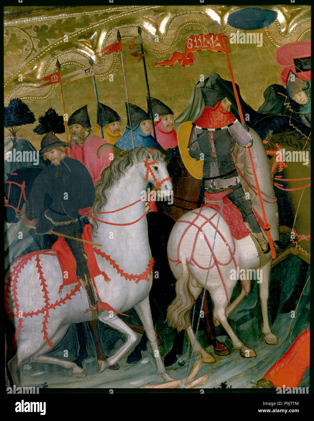 Beheading of St George (detail), table in the 'Altarpiece of the Virgin and St. George', tempera … Stock Photo