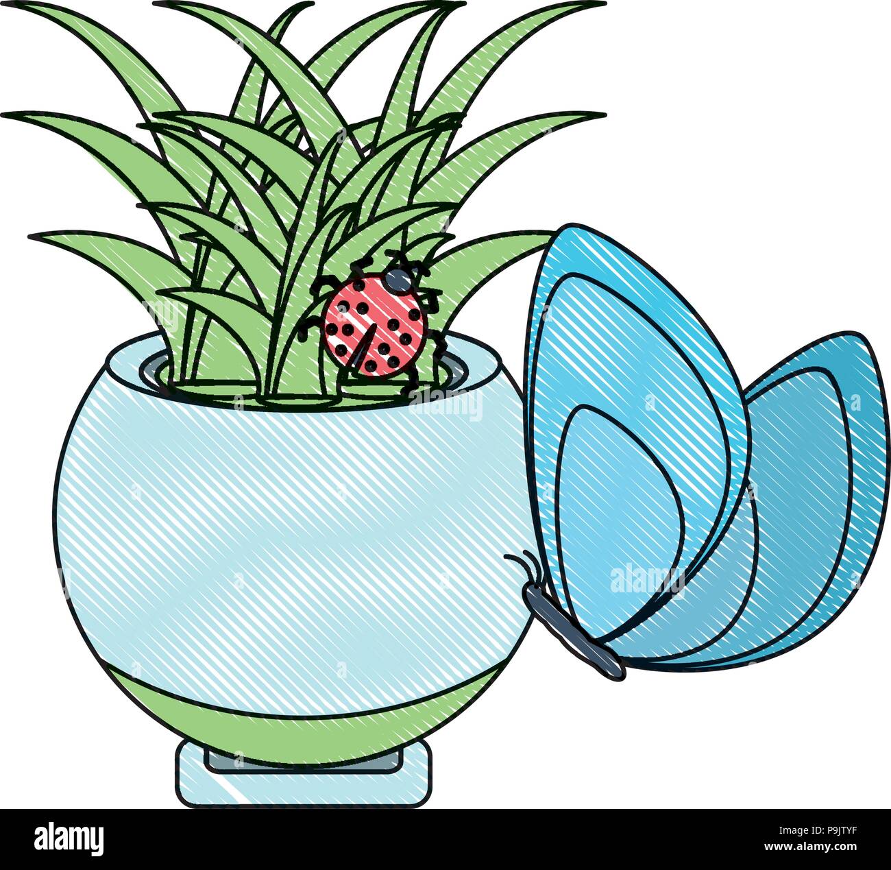 plant in a pot icon over white background, vector illustration Stock ...