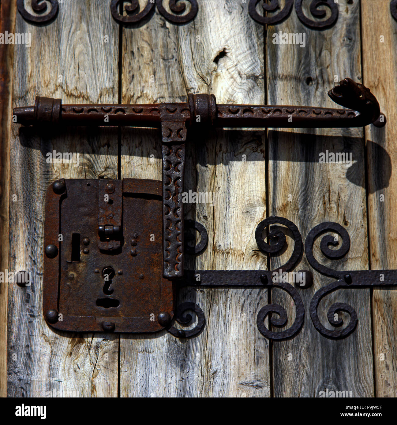 Bolt In Forged Iron From The Front Door Of The 13th Century