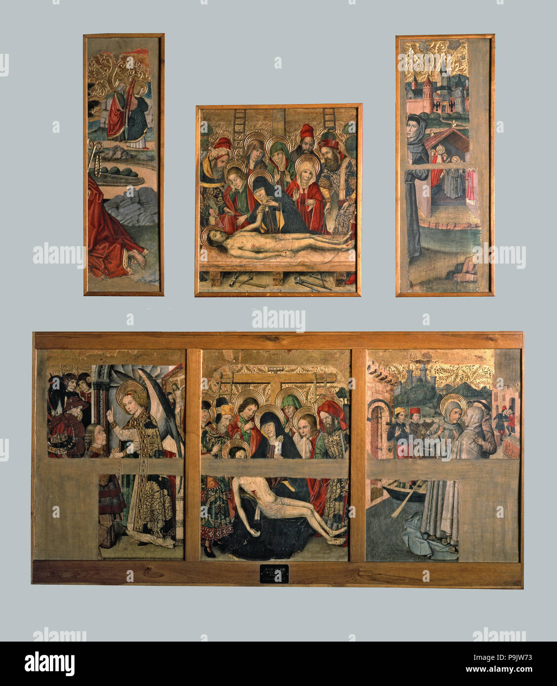 Predella and top side tables of the 'Altarpiece of Saint Bernardino and ...