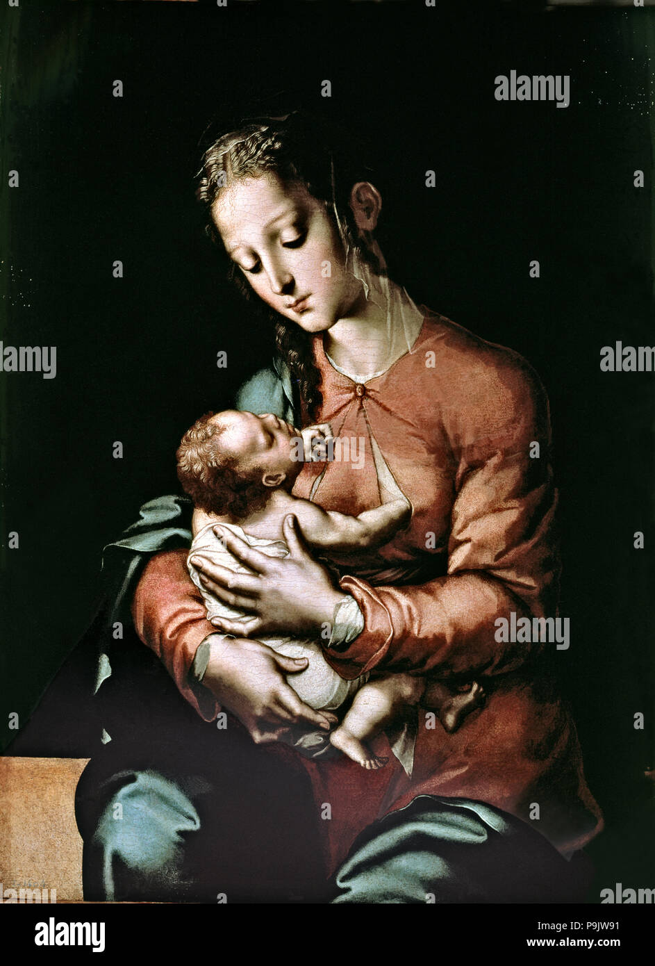 The Virgin and Child', by Luis de Morales. Stock Photo