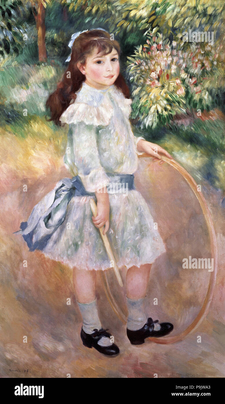 'Girl with a hoop', 1885, by Auguste Renoir. Stock Photo