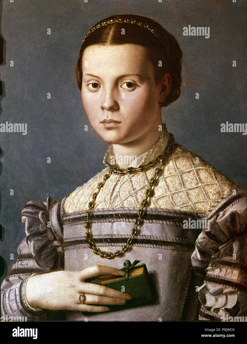 'Girl of the family of the Medici'', by Agnolo di Cosimo Bronzino. Stock Photo