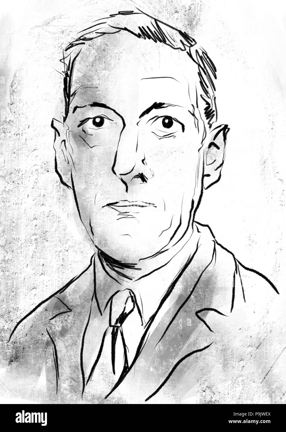 H.P Lovecraft portrait Stock Photo