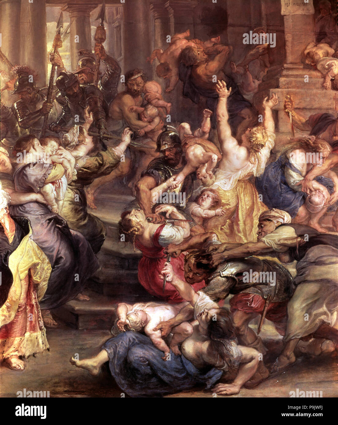 'Massacre of the Innocents', detail of an oil painting by Peter Paul Rubens. Stock Photo