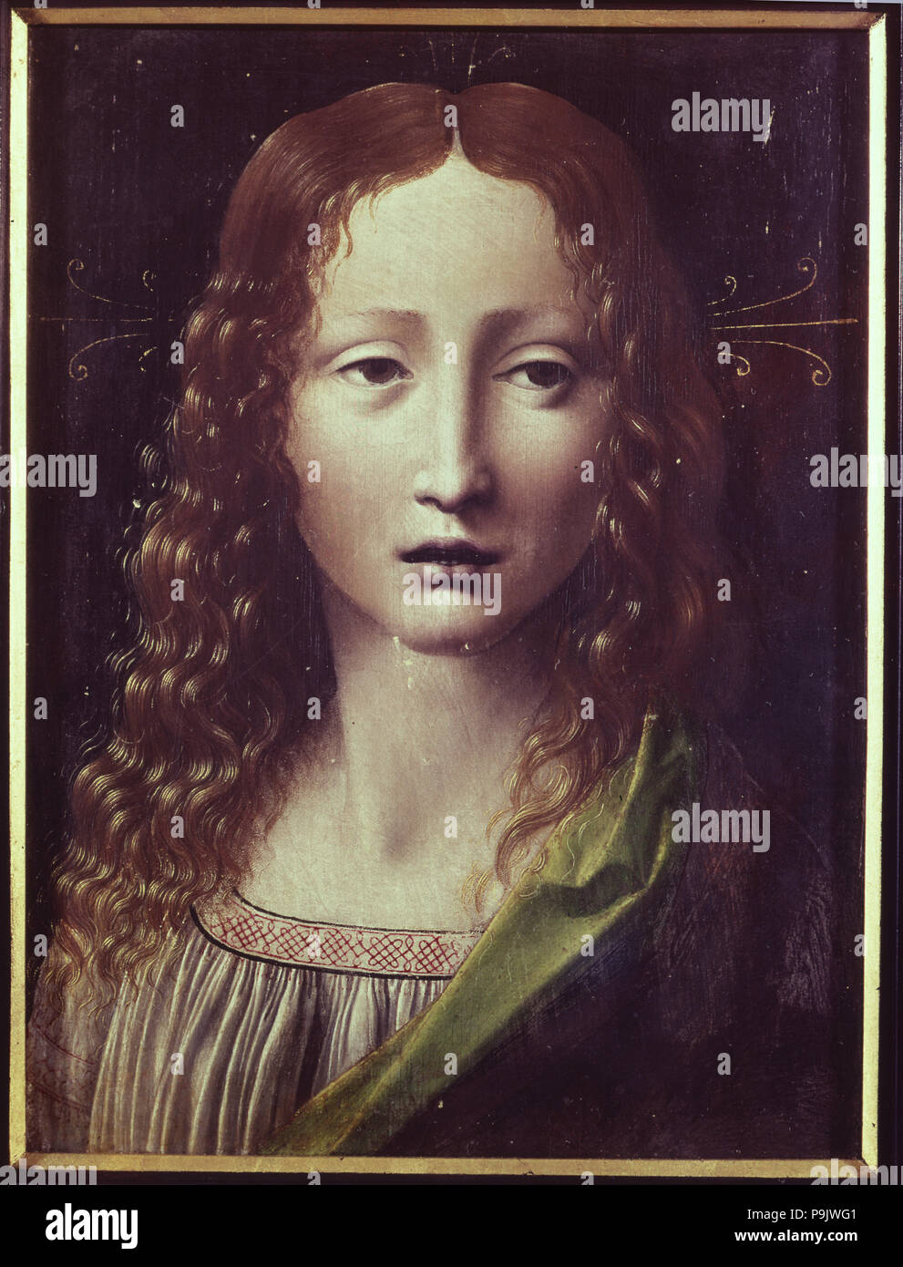 'Head' work by Leonardo da Vinci. Stock Photo