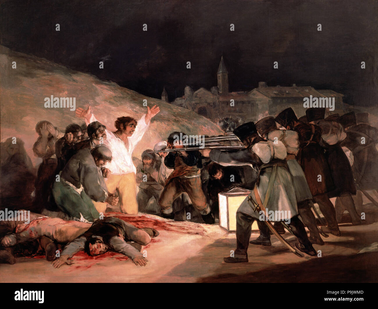 Execution of May 3, 1808, Francisco de Goya Painting. Stock Photo