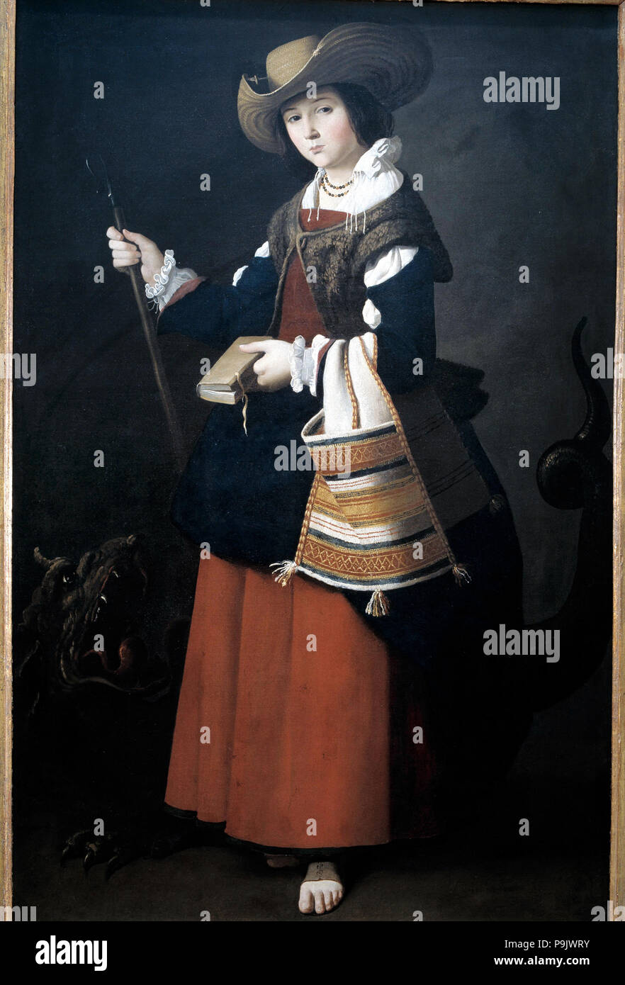 Saint Margaret', oil on canvas by Zurbarán. Stock Photo