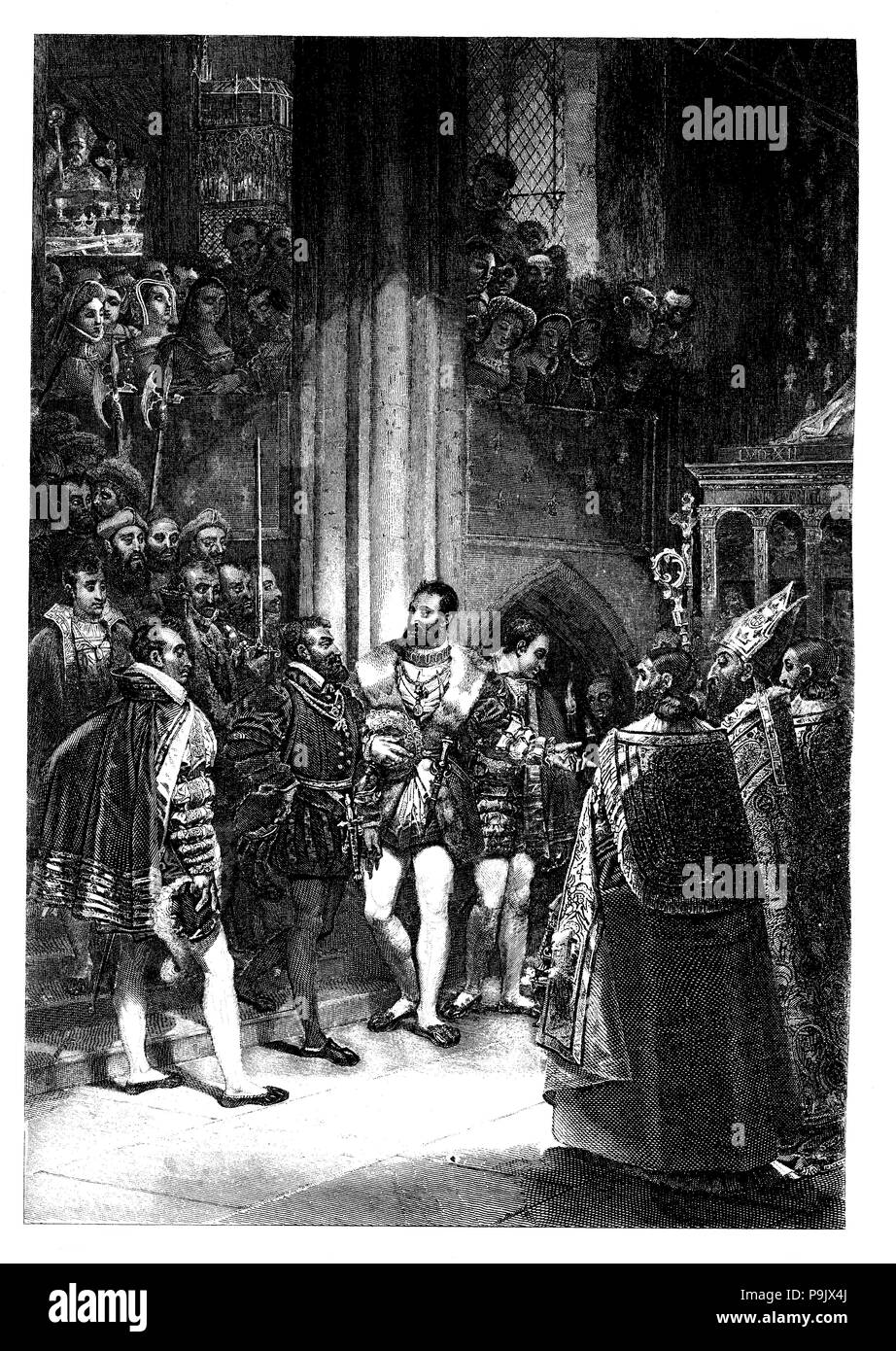 Interview between Charles I of Spain and Francis I of France after the capture of the latter afte… Stock Photo