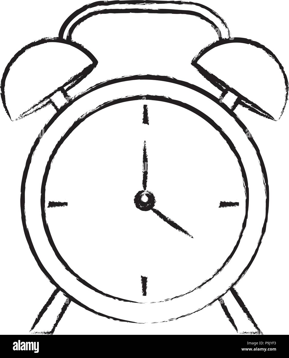 alarm clock icon over white background, vector illustration Stock ...