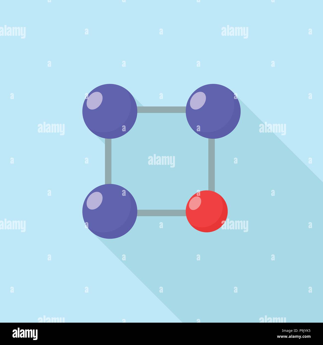 Red blue molecule icon, flat style Stock Vector Image & Art - Alamy