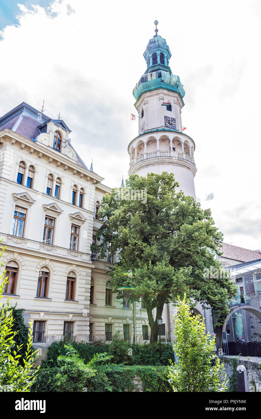 Famous Fire tower in Sopron, Hungary. Travel destination. Architectural