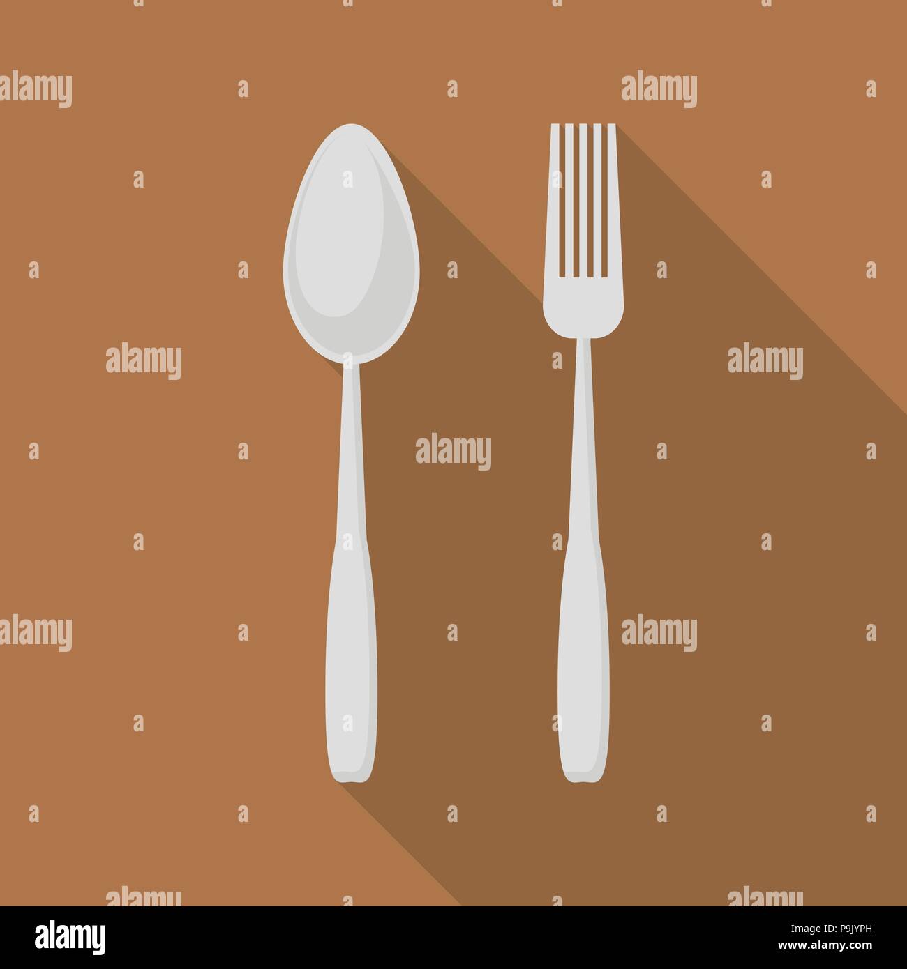 Spoon and fork icon, flat style Stock Vector Image & Art - Alamy