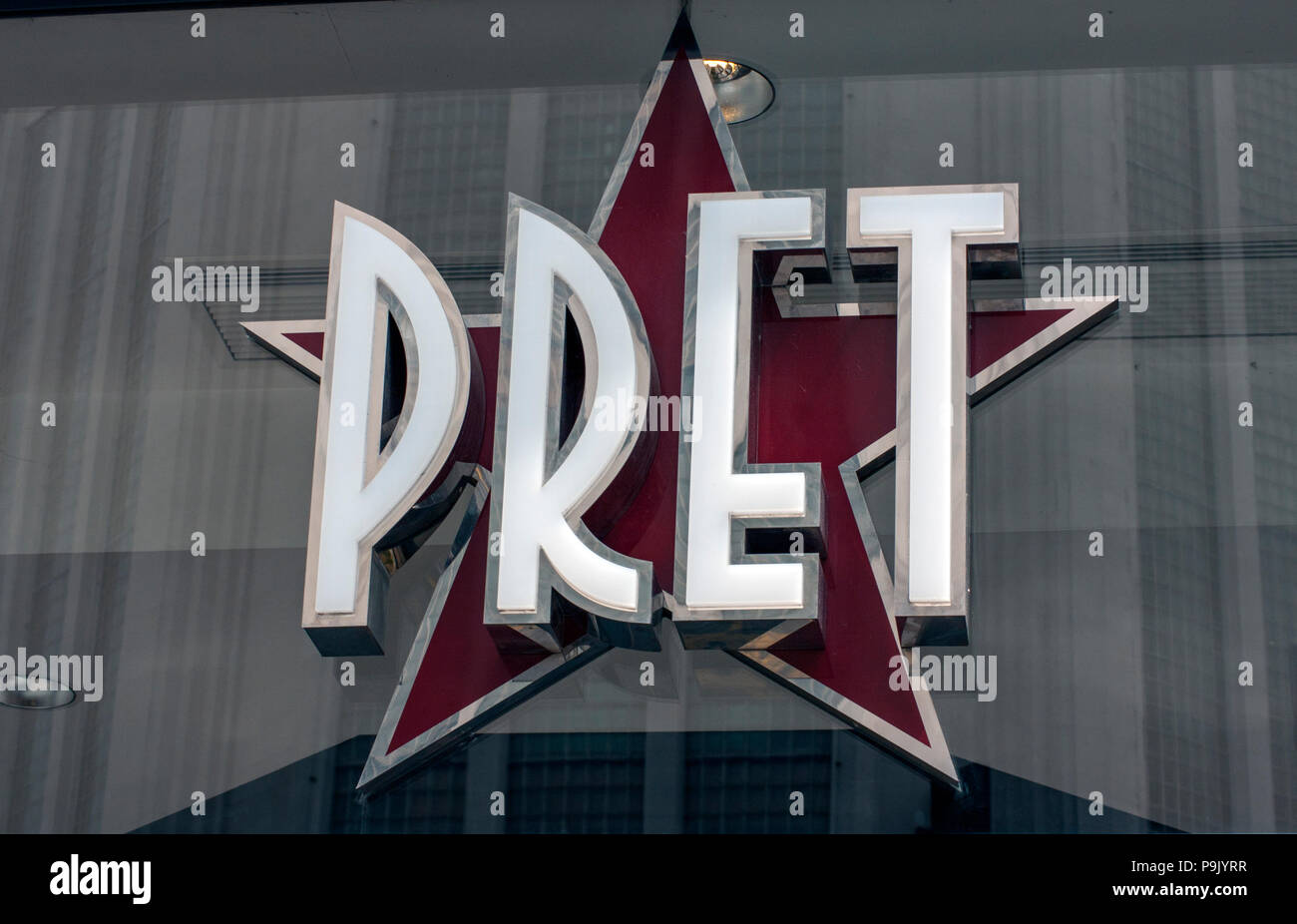 Pret Sign, Manchester Stock Photo