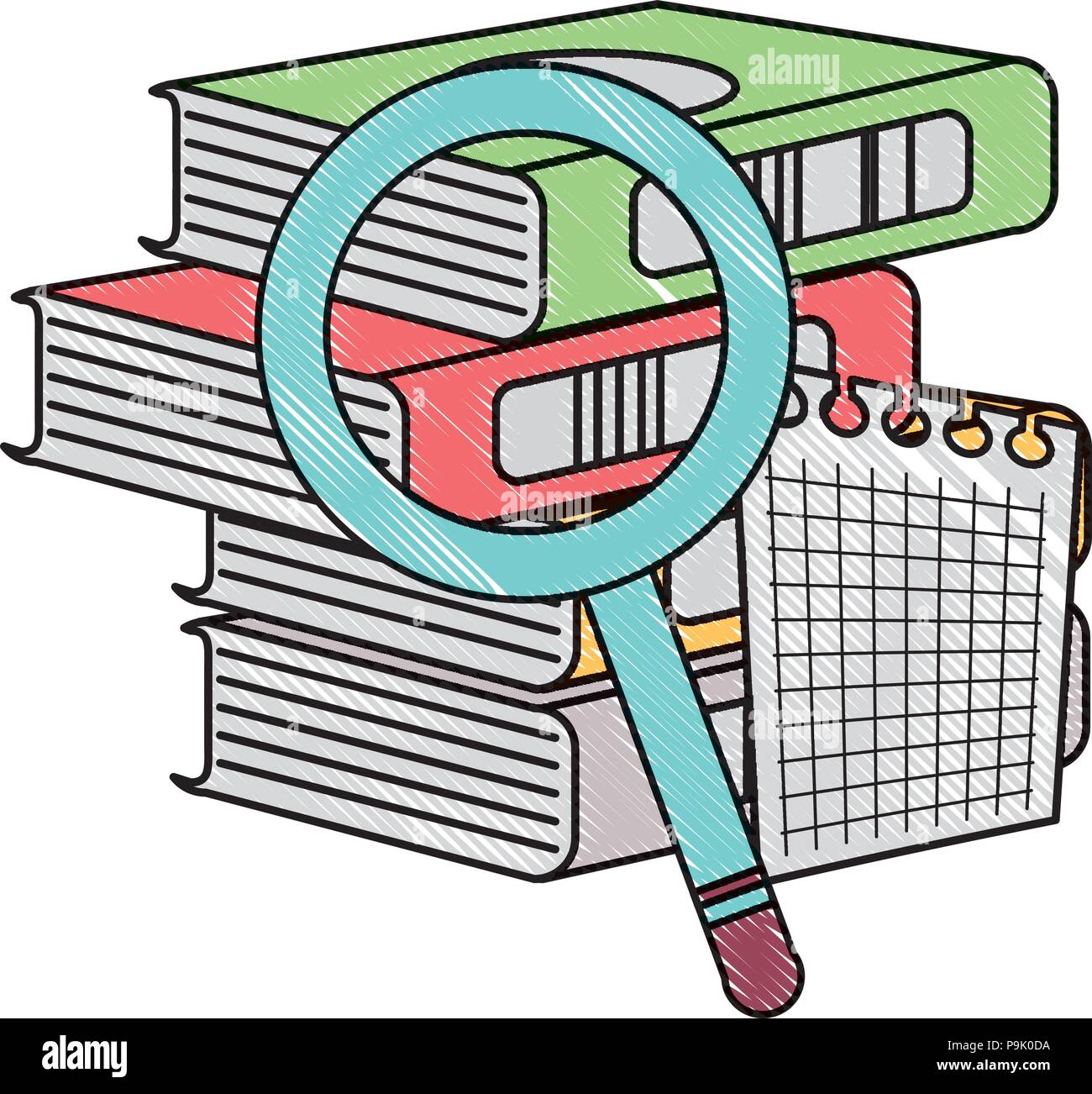 books and lupe over white background, vector illustration Stock Vector ...