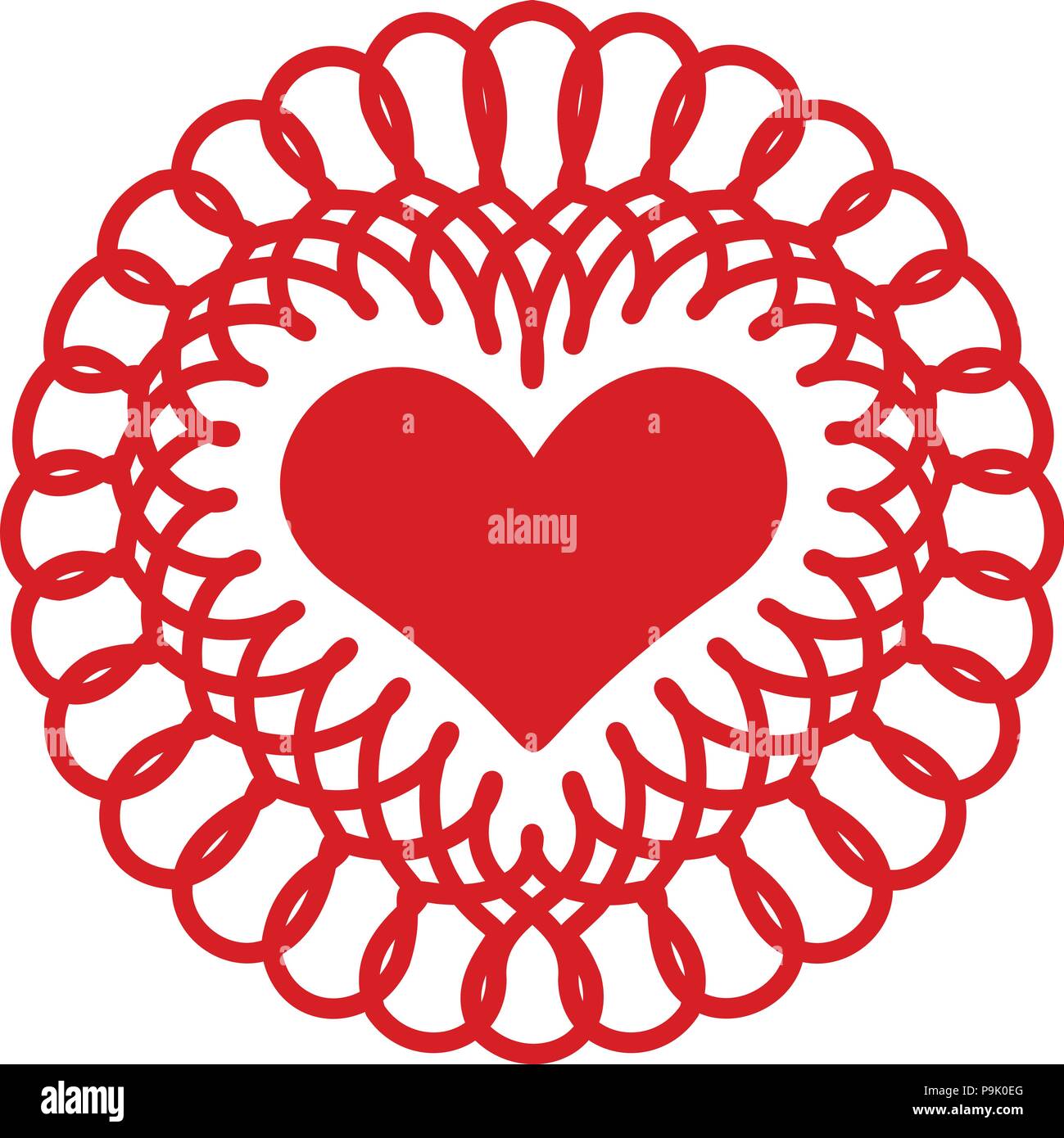 Embroidery heart icon, simple style Stock Vector Image & Art - Alamy