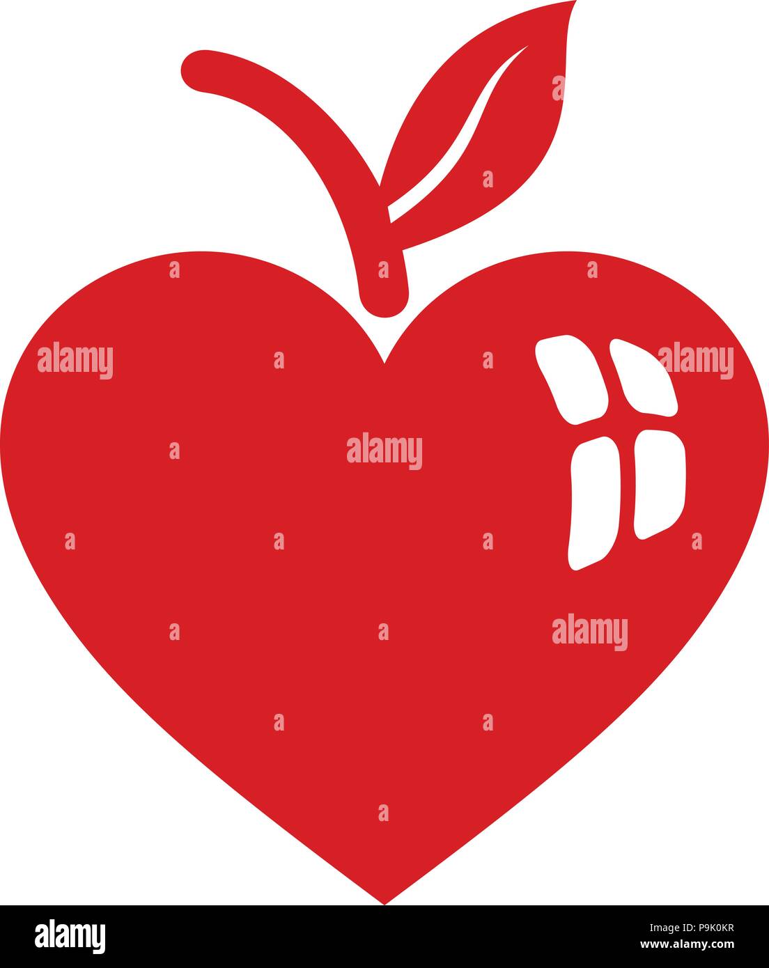Apple heart icon, simple style Stock Vector Image & Art - Alamy