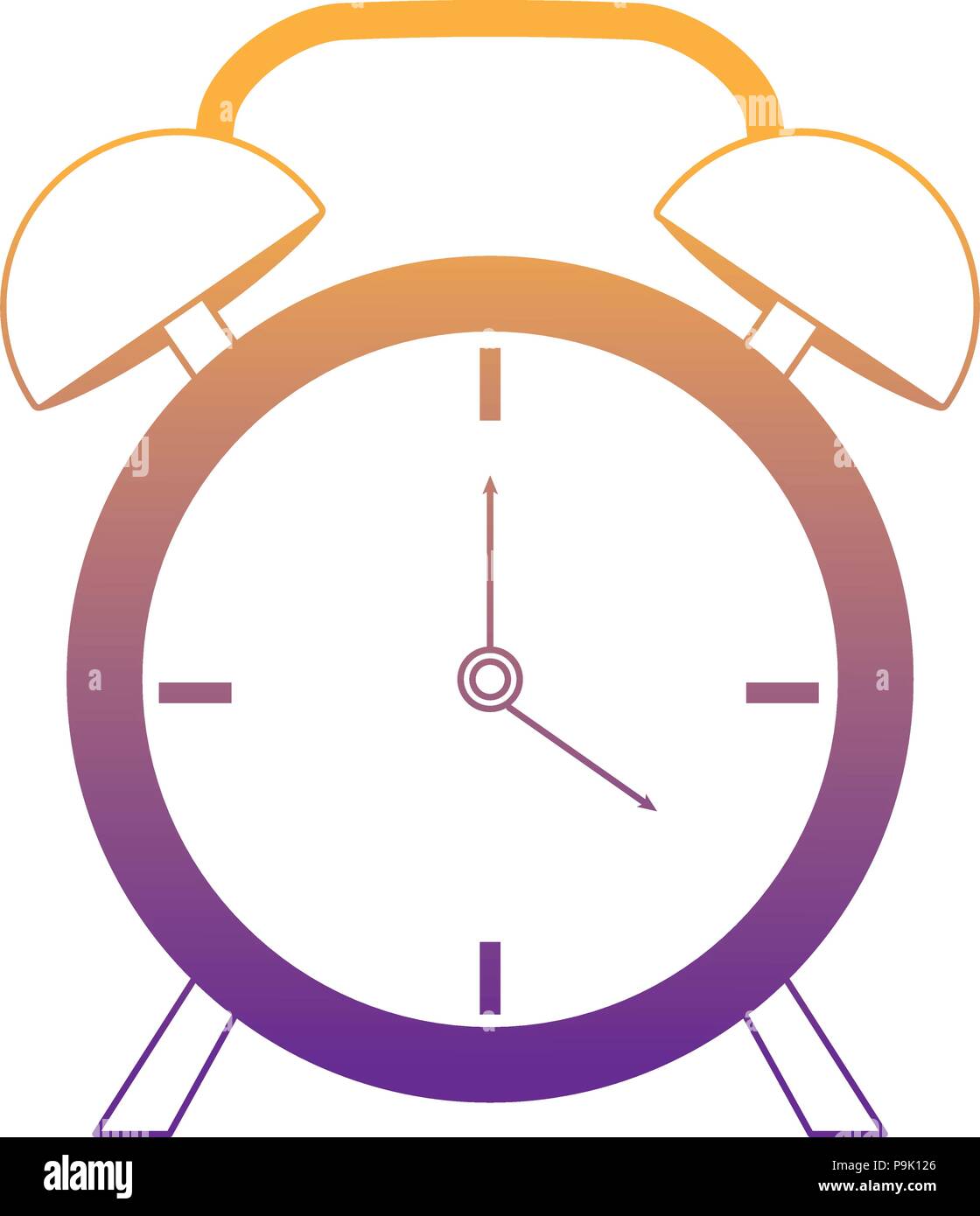 alarm clock icon over white background, vector illustration Stock ...