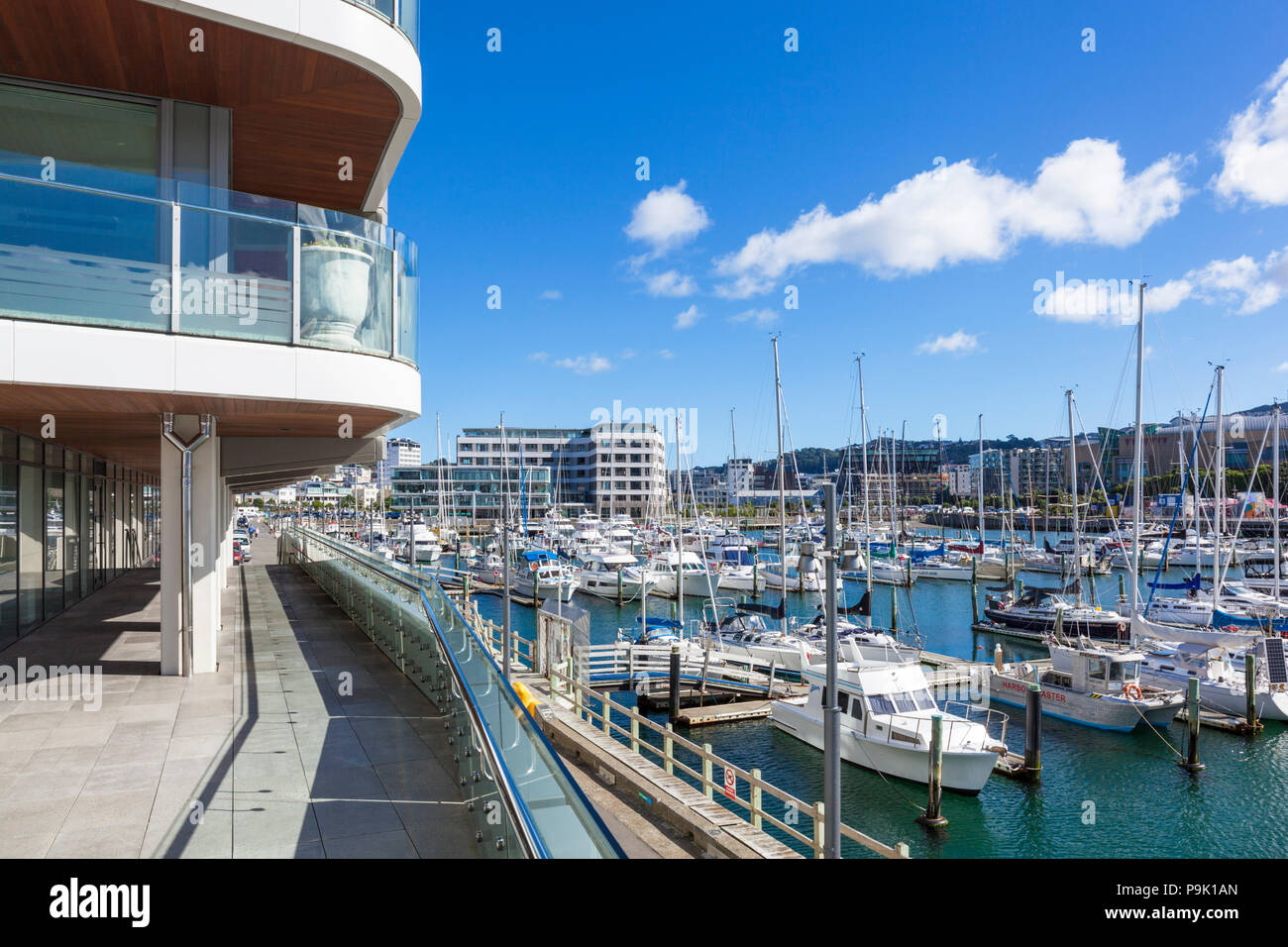 wellington harbour wellington marina Stock Photo