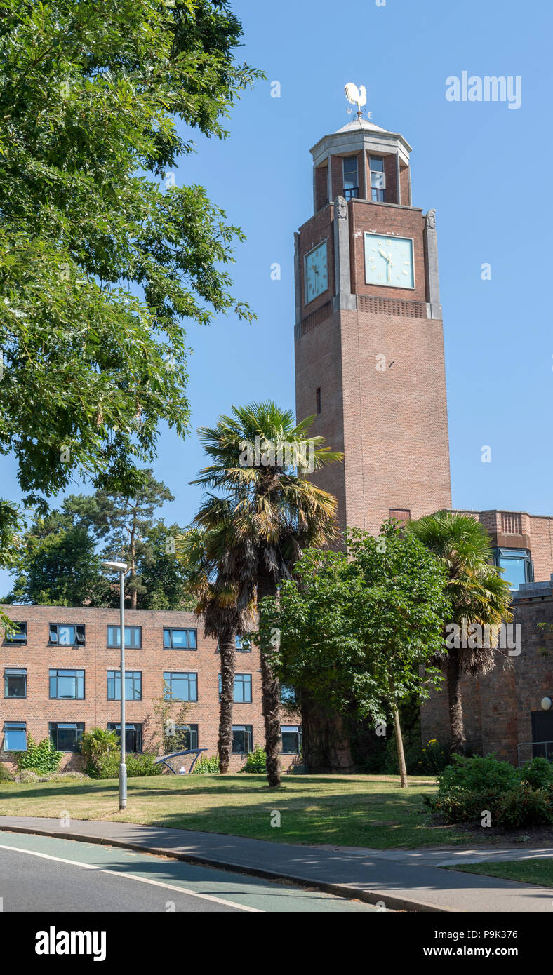 Northcote House and the Campus clocktower of Exeter University