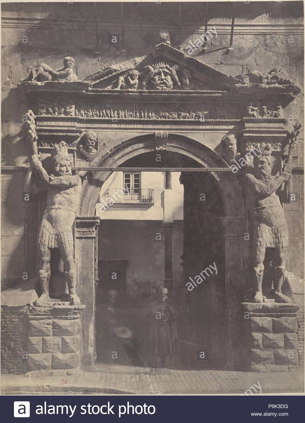 Zaragoza: Porta de los Gigantes, 1860, Albumen silver print from glass negative,