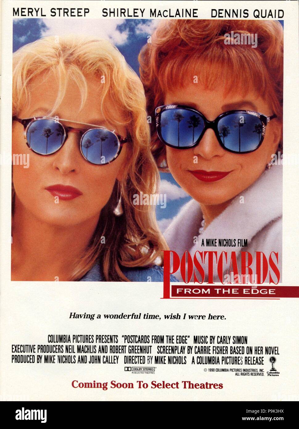 Original Film Title POSTCARDS FROM THE EDGE. English Title POSTCARDS