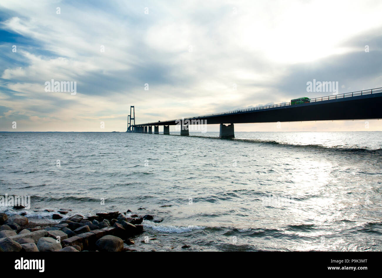 The great belt bridge, Storebelt in Denmark, connecting Zealand with