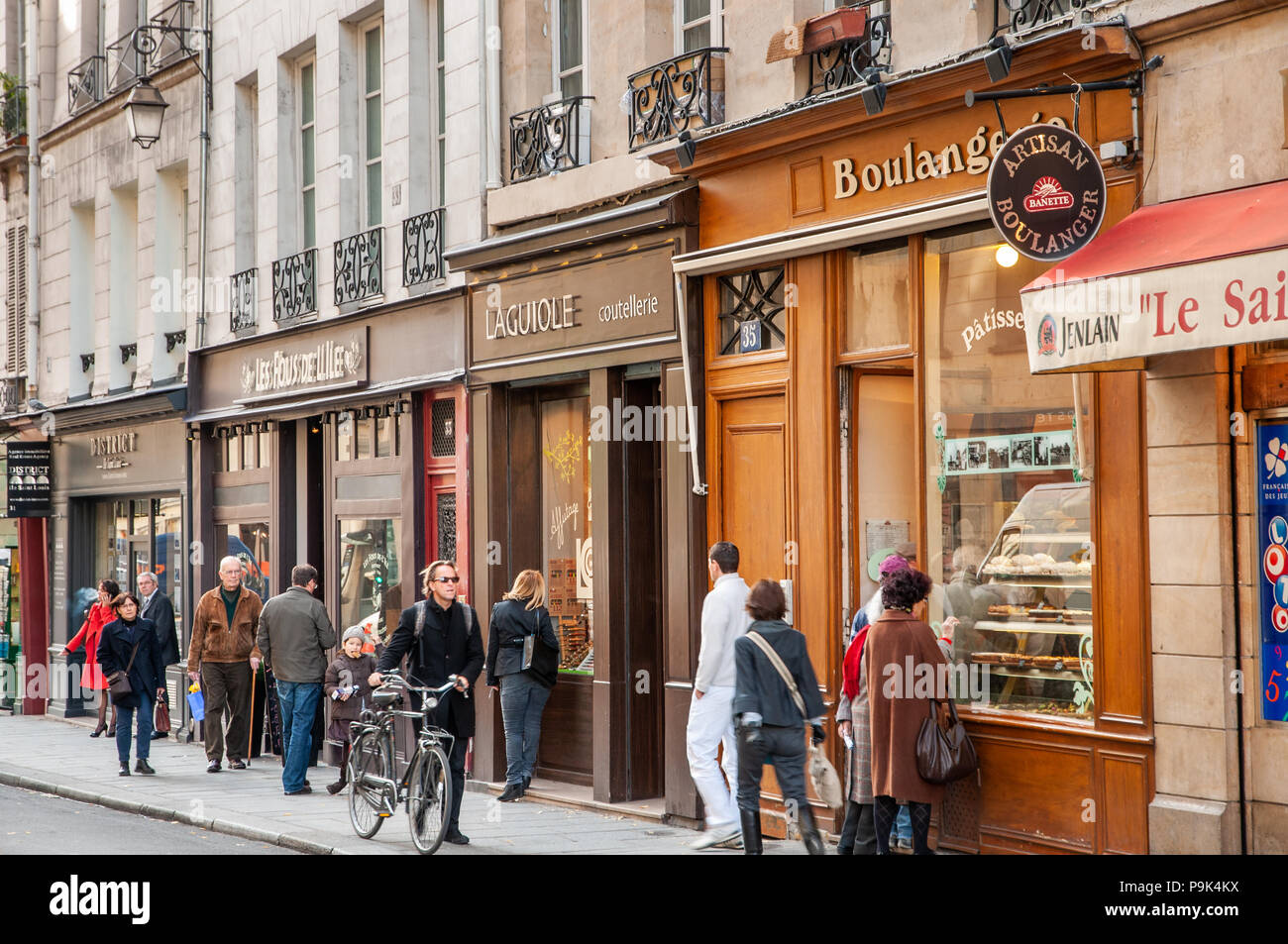 Row of small shops on the Rue des Deux Ponts on the Ile SaintLouis