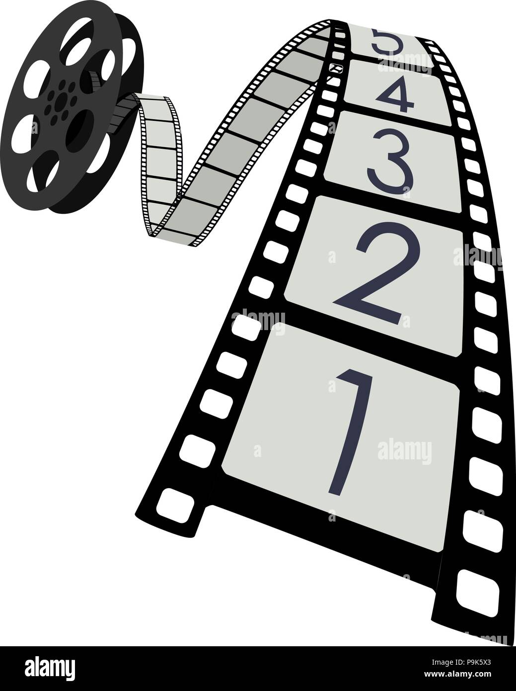 Film Strip with Countdown - Movie Roll Vector Graphic Stock Vector